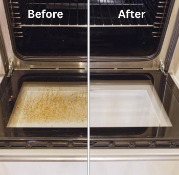 Oven cleaning before and after